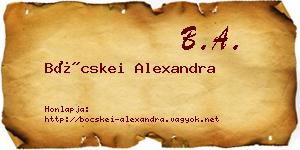 Böcskei Alexandra névjegykártya