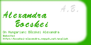alexandra bocskei business card